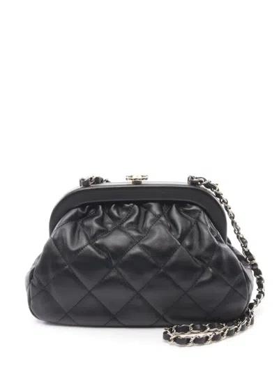 Pre-owned Chanel 2021 Diamond-quilted Shoulder Bag In Black