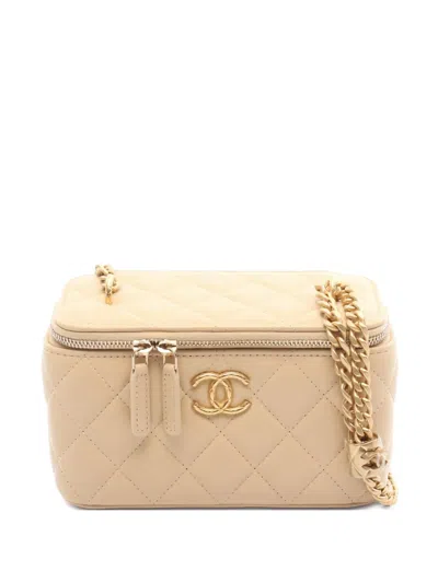 Pre-owned Chanel 2021 Diamond-quilted Vanity Bag In Neutral