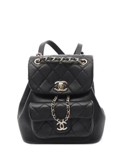 Pre-owned Chanel 2021 Duma Backpack In Black