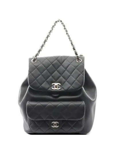 Pre-owned Chanel 2021 Duma Backpack In Black