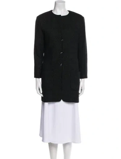 Pre-owned Chanel 2021 Faux Fur Coat In Black