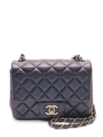Pre-owned Chanel 2021 Flap Mini Shoulder Bag In Purple