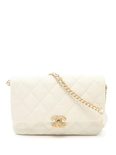 Pre-owned Chanel 2021's Flap Shoulder Bag In White