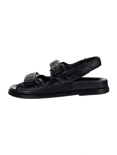 Pre-owned Chanel 2021 Gate No. 5 Sandals In Black