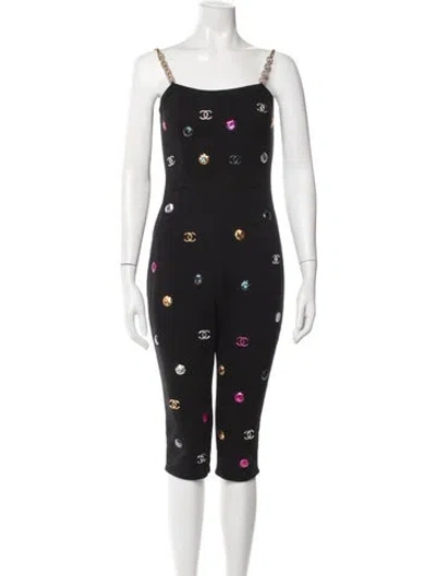Pre-owned Chanel 2021 Graphic Print Jumpsuit In Black