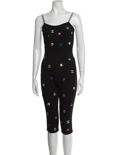 Pre-owned Chanel 2021 Graphic Print Jumpsuit In Black