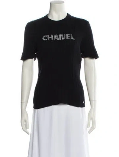 Pre-owned Chanel 2021 Graphic Print T-shirt In Black