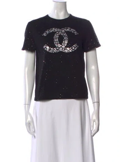 Pre-owned Chanel 2021 Graphic Print T-shirt In Black