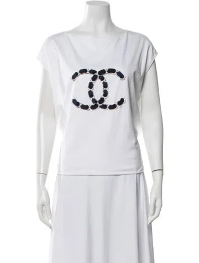 Pre-owned Chanel 2021 Graphic Print T-shirt In White