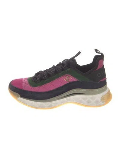 Pre-owned Chanel 2021 Interlocking Cc Logo Athletic Sneakers In Pink