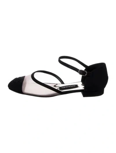 Pre-owned Chanel 2021 Interlocking Cc Logo Ballet Flats In Black/pink