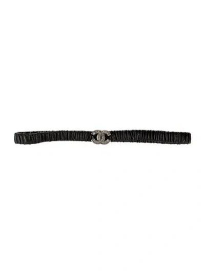 Pre-owned Chanel 2021 Interlocking Cc Logo Belt In Black