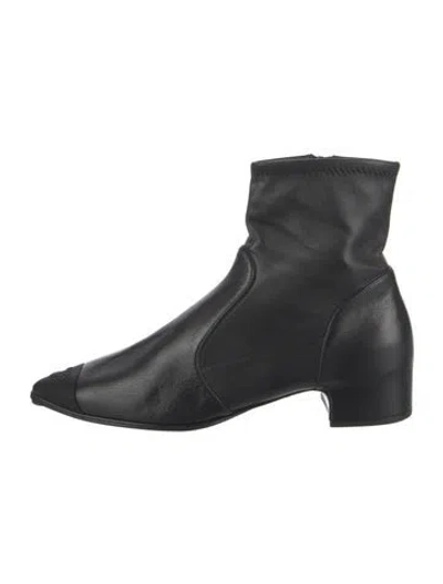 Pre-owned Chanel 2021 Interlocking Cc Logo Boots In Black