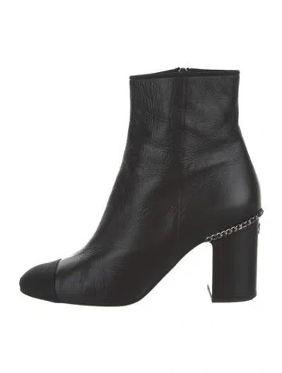Pre-owned Chanel 2021 Interlocking Cc Logo Boots In Black