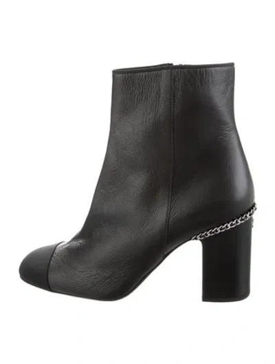Pre-owned Chanel 2021 Interlocking Cc Logo Boots In Black