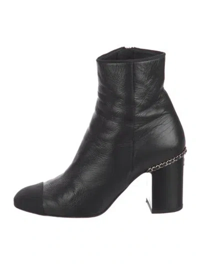 Pre-owned Chanel 2021 Interlocking Cc Logo Boots In Black