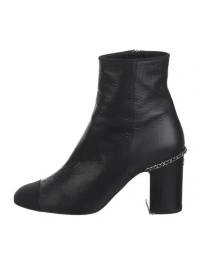 Pre-owned Chanel 2021 Interlocking Cc Logo Boots In Black