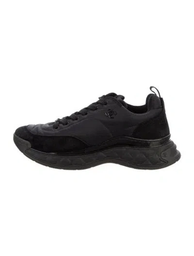 Pre-owned Chanel 2021 Interlocking Cc Logo Chunky Sneakers In Black