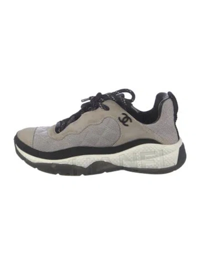 Pre-owned Chanel 2021 Interlocking Cc Logo Chunky Sneakers In Grey