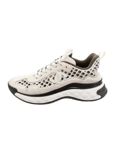 Pre-owned Chanel 2021 Interlocking Cc Logo Chunky Sneakers In Neutral