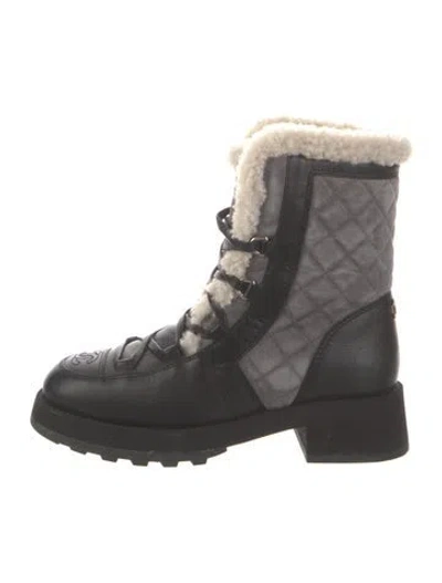 Pre-owned Chanel 2021 Interlocking Cc Logo Combat Boots In Multi