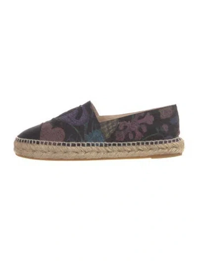 Pre-owned Chanel 2021 Interlocking Cc Logo Espadrilles In Blue