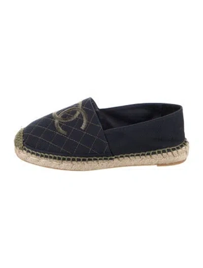 Pre-owned Chanel 2021 Interlocking Cc Logo Espadrilles In Blue