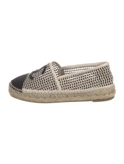 Pre-owned Chanel 2021 Interlocking Cc Logo Espadrilles In Neutral