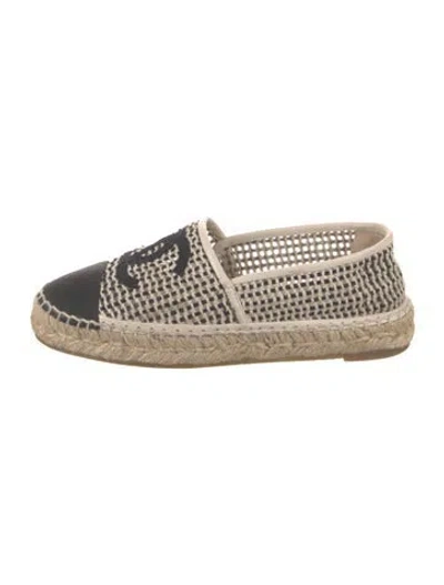 Pre-owned Chanel 2021 Interlocking Cc Logo Espadrilles In Neutral
