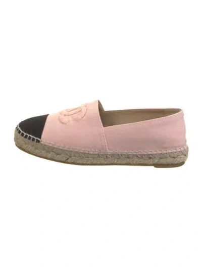Pre-owned Chanel 2021 Interlocking Cc Logo Espadrilles In Pink