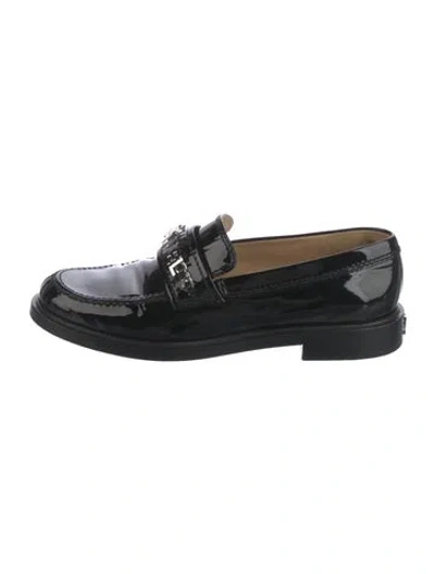 Pre-owned Chanel 2021 Interlocking Cc Logo Loafers In Black