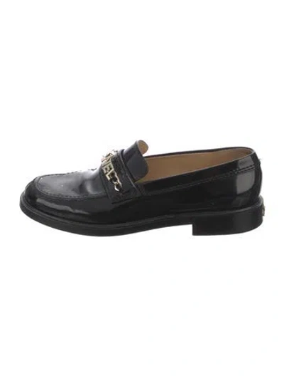 Pre-owned Chanel 2021 Interlocking Cc Logo Loafers In Black