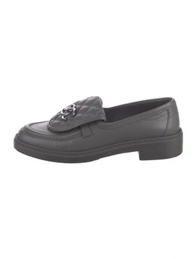 Pre-owned Chanel 2021 Interlocking Cc Logo Loafers Loafers In Gray
