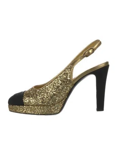 Pre-owned Chanel 2021 Interlocking Cc Logo Slingback Pumps