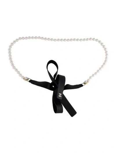 Pre-owned Chanel 2021 Interlocking Cc Logo Waist Belt In Black