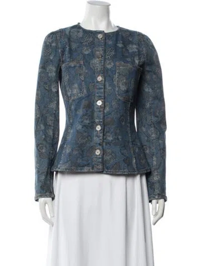 Pre-owned Chanel 2021 Le Château Des Dames Denim Jacket In Blue