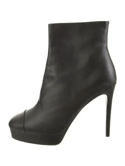 Pre-owned Chanel 2021 Leather Boots In Black
