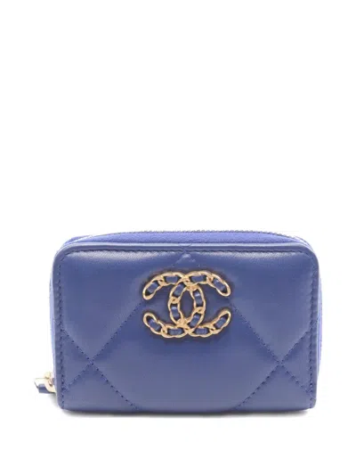 Pre-owned Chanel 2021 Leather Wallet In Blue
