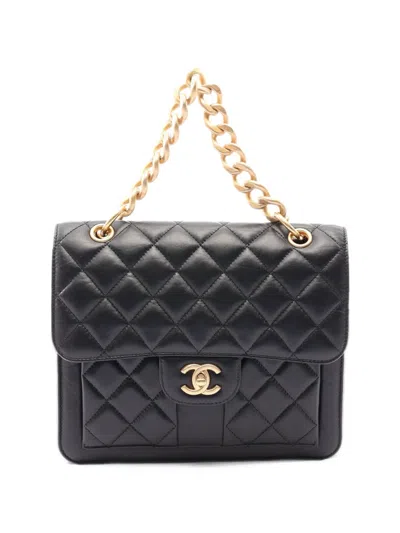 Pre-owned Chanel 2021 Matelassé Cc Turn-lock Backpack In Black