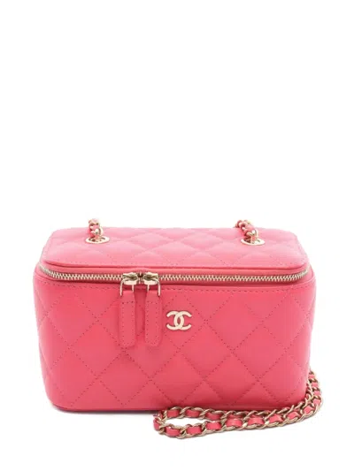 Pre-owned Chanel 2021 Matelasse Chain Bag In Pink