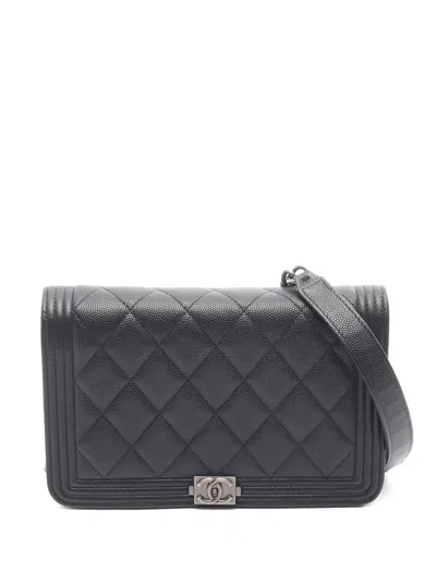 Pre-owned Chanel 2021 Matelasse Chain Cross Body Bag In Black
