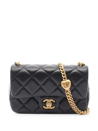 Chanel 2021 Matelassé Chain Shoulder Bag In Black