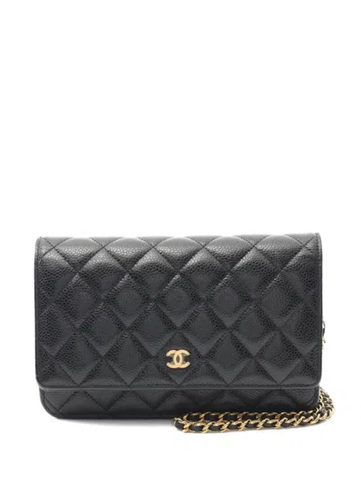 Pre-owned Chanel 2021 Matelassé Crossbody Bag In Black