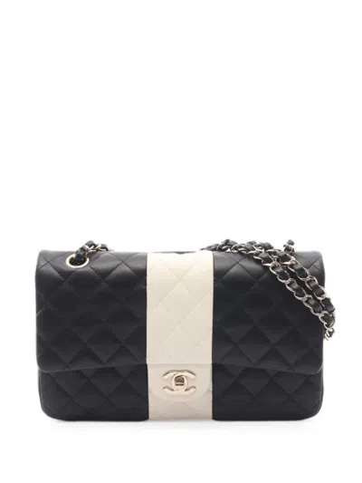 Pre-owned Chanel 2021 Matelassé Double Flap Shoulder Bag In Black