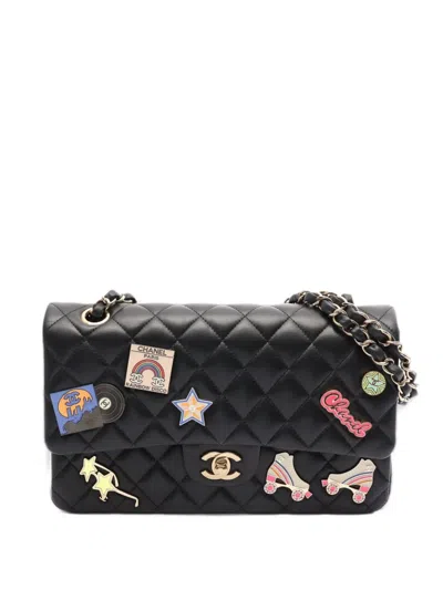 Pre-owned Chanel 2021 Matelassé Double-flap Shoulder Bag In Black
