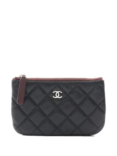 Pre-owned Chanel 2021 Matelassé Pouch In Black