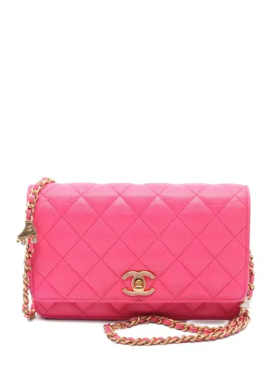 Pre-owned Chanel 2021 Matelassé Shoulder Bag In Pink