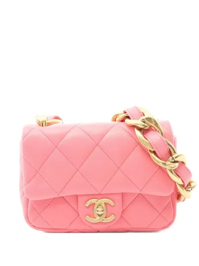 Pre-owned Chanel 2021 Matelasse Shoulder Bag In Pink