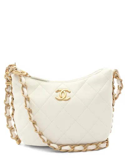 Pre-owned Chanel 2021 Matelassé Shoulder Bag In White