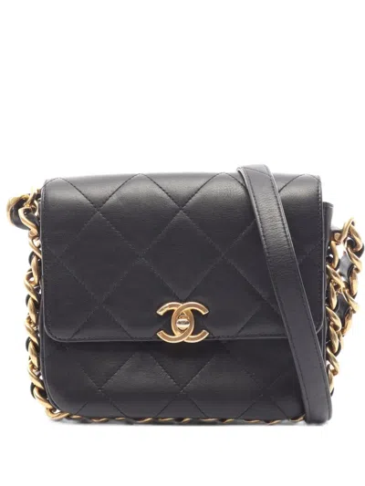Chanel 2021 Matelassé Small Flap Shoulder Bag In Blue